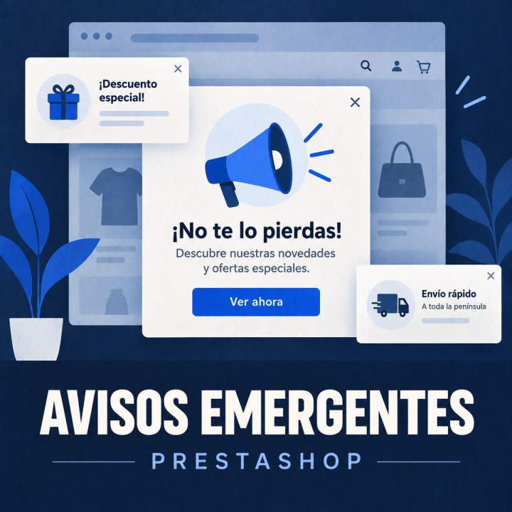 Avisos emergentes para PrestaShop