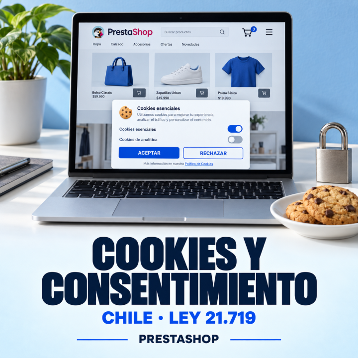 Módulo de cookies y consentimiento para PrestaShop en Chile, Ley 21.719